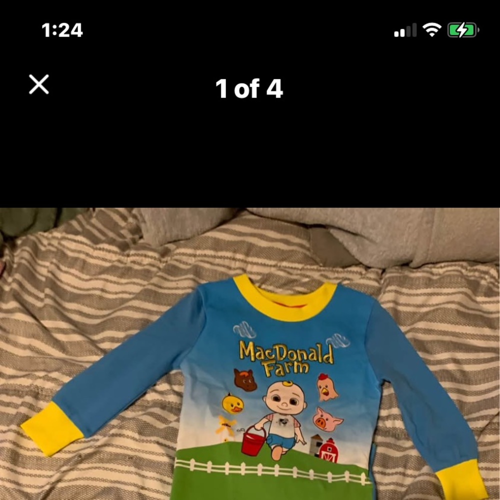 Amazon Kids Pajama Set - Blue and Yellow MacDonald Farm